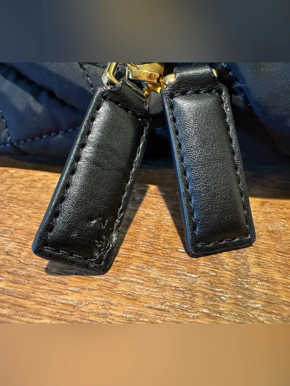 Marc Jacobs Black Quilted Nylon Backpack with Gold Plate